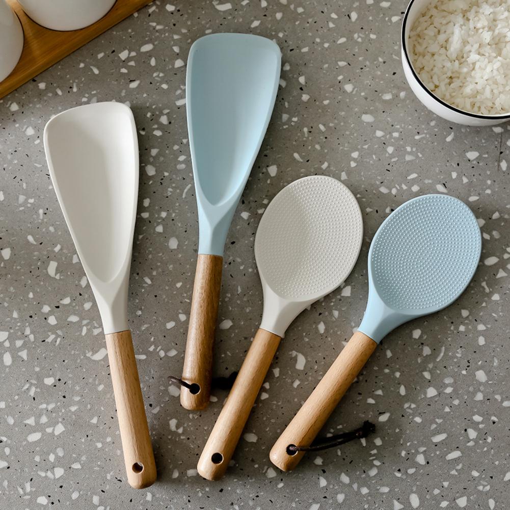 Pala de silicona resistente al calor para cocinar, pala de superficie irregular, paleta de arroz sin olor, herramienta de cocina