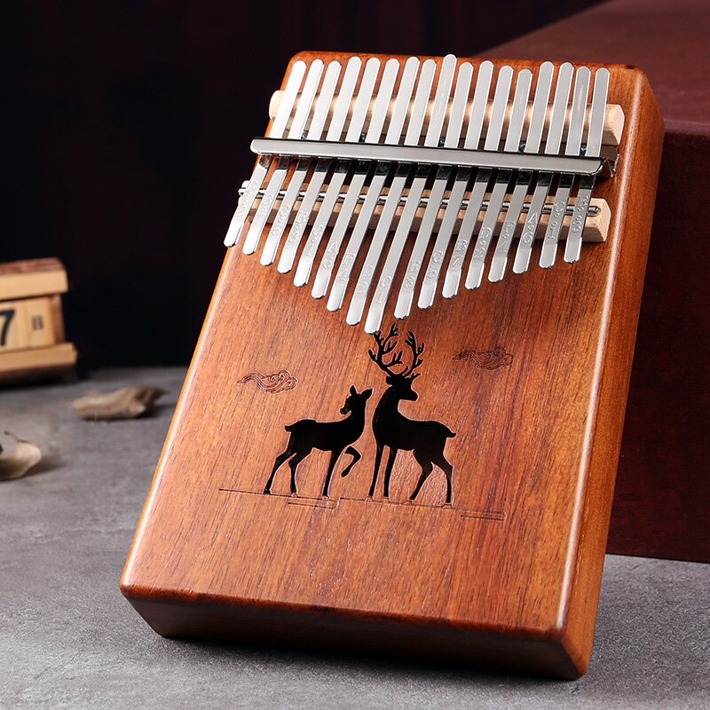 Kalimba 17 Schlüssel Daumen Klavier Mahagoni Afrikanische Sanza Mbira Kalimba Tragbare Braun Hirsch Finger Musik Instrument