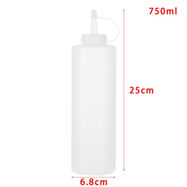 Chocolate Squeeze Bottle With Cap Plastic Cake Decorating Tool Bread Baking Condiment Dispenser Bottle 200ml/320ml/450ml/750ml: 750ml