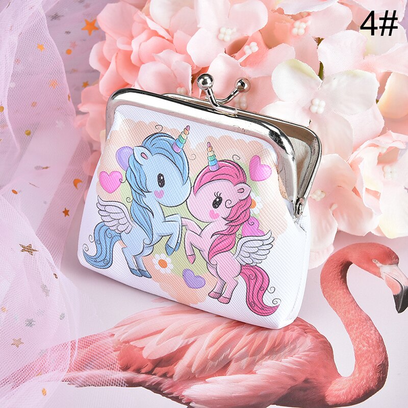 Frauen Cartoon Einhorn Flamingo Geldbörse Niedliche Kleine Tasche Kupplung Brieftasche Null Brieftasche Münze Tasche: 4