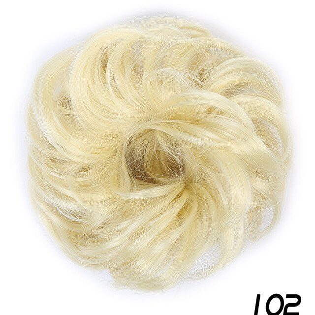 Manwei rodet chignons rodet bolle hestehaler modstand scrunchie wrap hår reb gummibånd hår extensions til kvinder sort brun: 1b/30hl