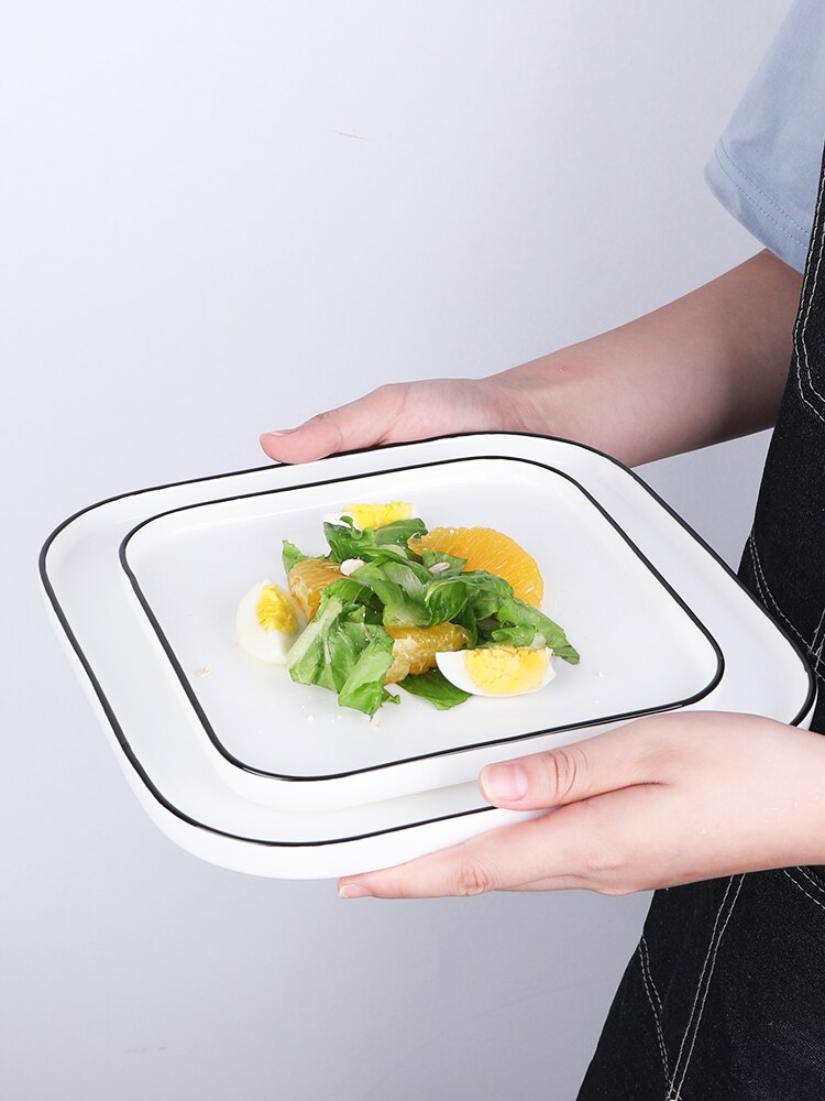 Plaat Nordic Stijl Keramische Diner Plaat Huishouden Steak Creatieve Effen Kleur Plaat
