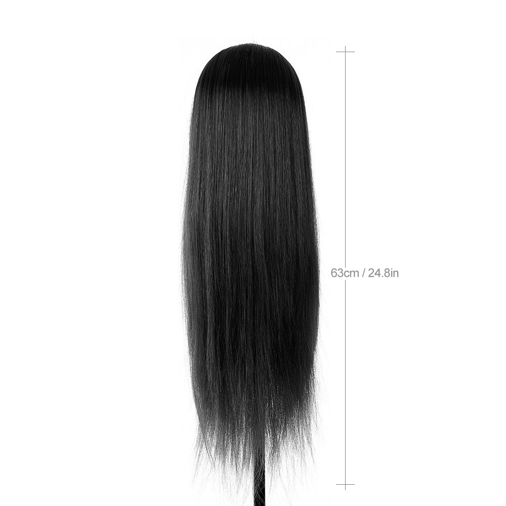 24" Mannequin Head Hairdressing Training Head Hair Styling Practice Dummy Head Hair Braiding High Temperature Fiber Head Model