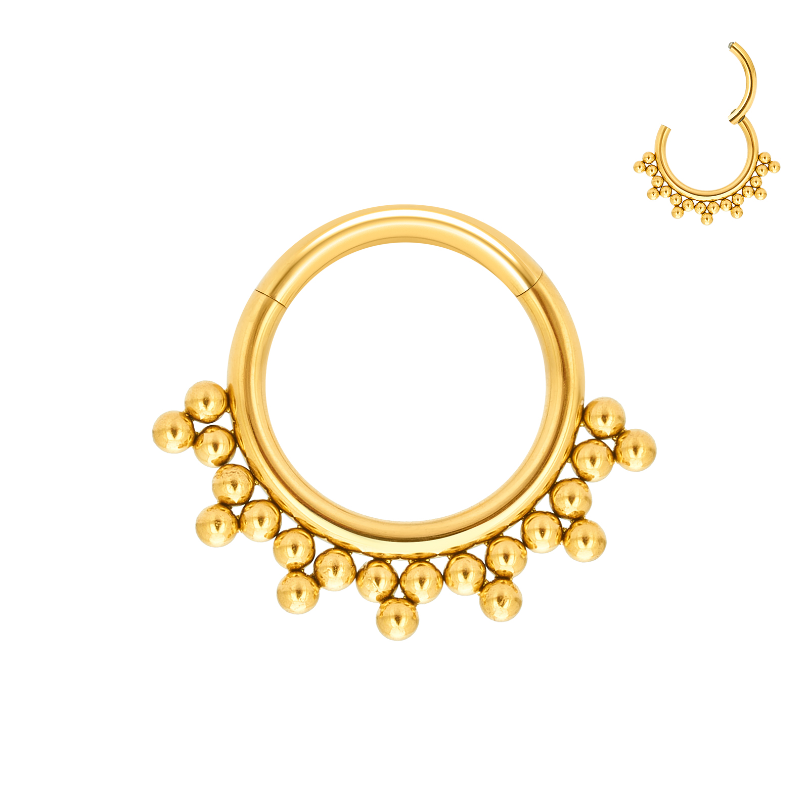 G23 titanium piercing neusring lichaamsjuwelen oorringen astm  f136 kraakbeen tragus diafragma titanium scharnier: Wit / Rhodium geplateerd