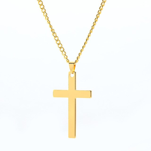 Legenstar Christian Jezus Titanium Kruis Ketting Rvs Goud Zilver Zwart Gebed Choker Cross Hangers Punk Sieraden: 1