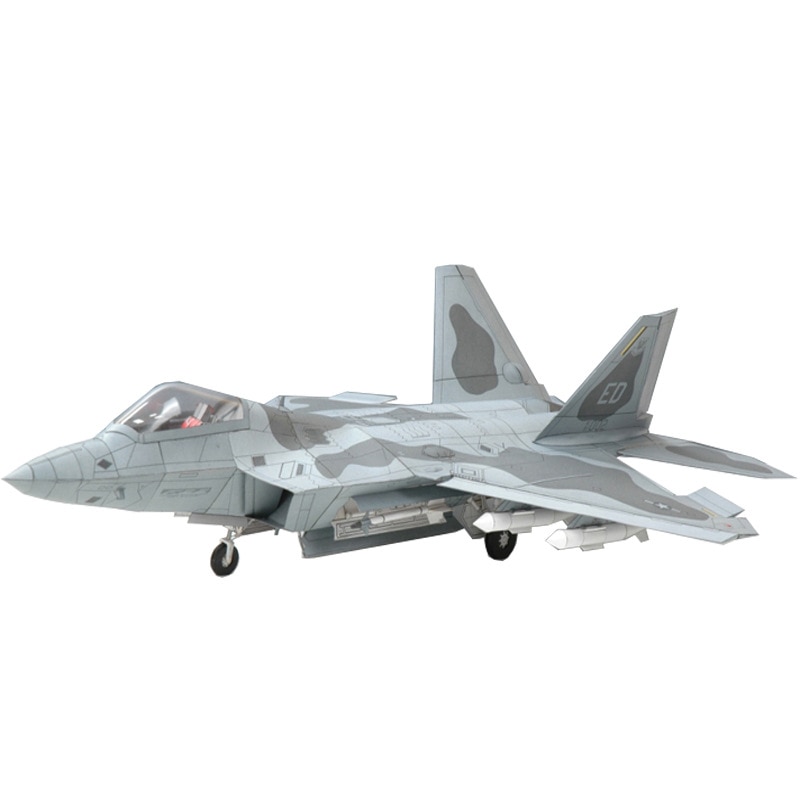 1:33 ameryka F-22 drapieżnik myśliwiec papierowy Model samolotu papierowy Model Wykonany ręcznie DIY samolot wojskowy: Default Title