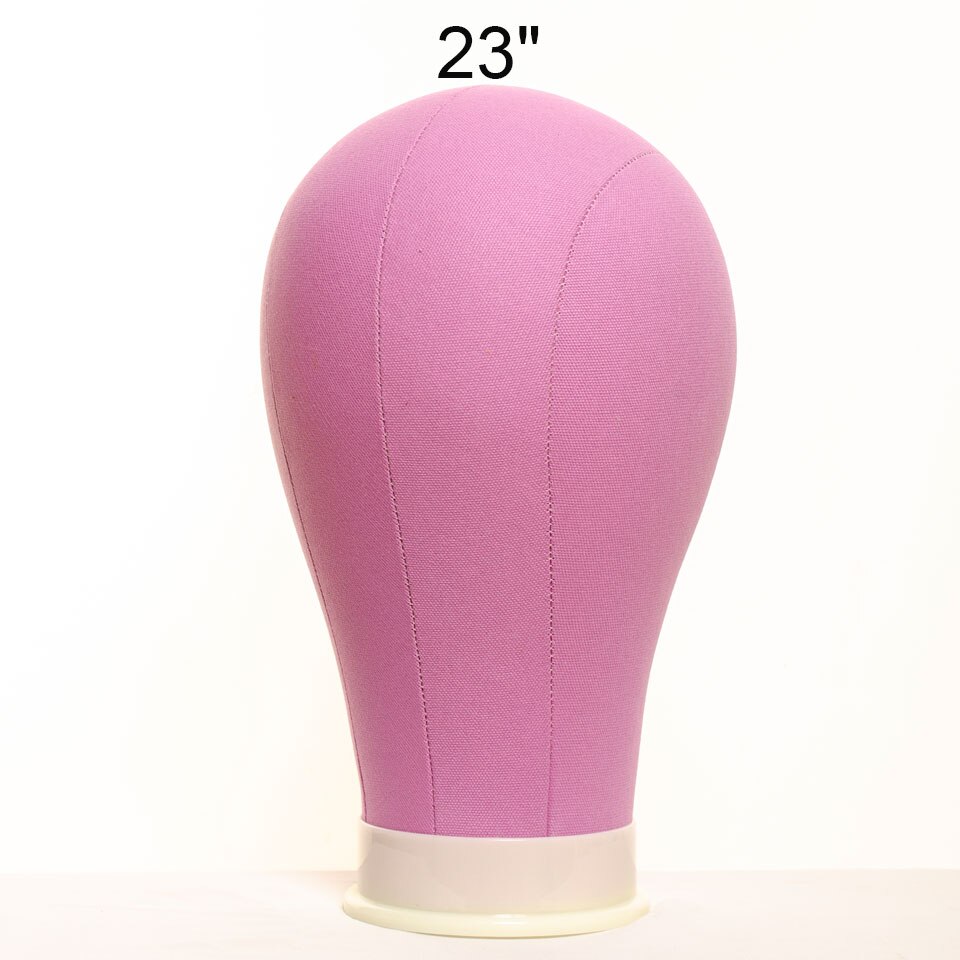 Yellow Block Canvas Manikin Head Wigs Mannequin Head Displaying Making Styling Model Manikin Head For Making Sew in wigs: Pink 23 inch