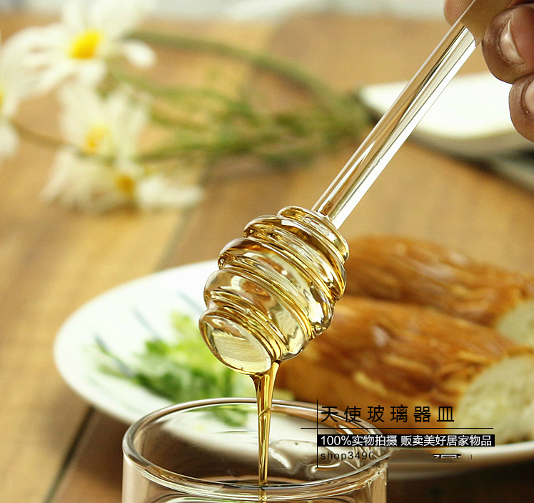 Tarro de miel de , botella de cristal para condimentos, botella de vidrio para agitar la entrada de 290ML