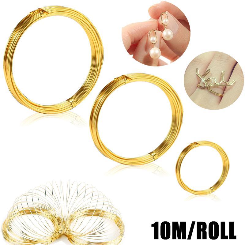 10 meter 0.1mm-1mm dia mjuk mässingstråd guld färg mässing gör form metalltråd smycken tillbehör