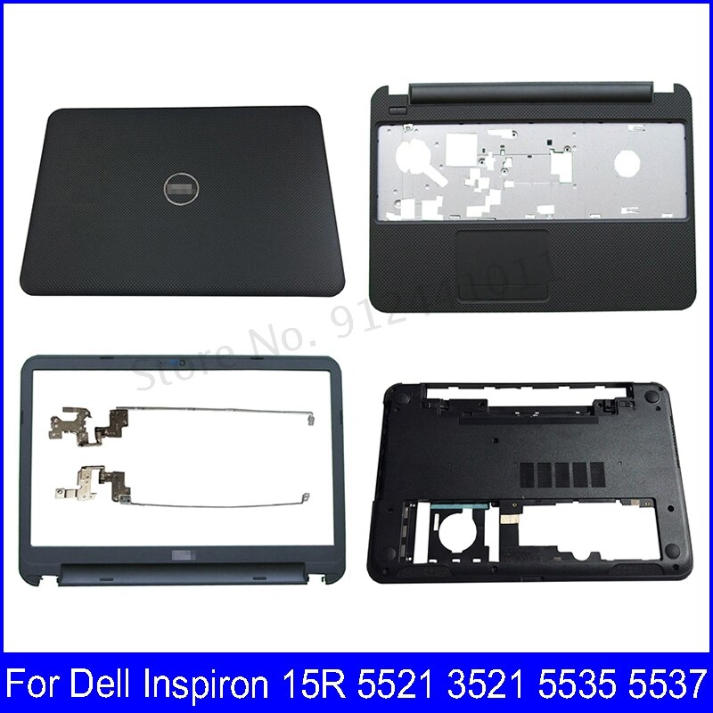 Laptop Lcd Back Cover Voor Dell Inspiron 15R 5521 3521 5535 5537 Voorkant Palmrest Bottom Case Lcd Scharnier zwart 0Xtfgd