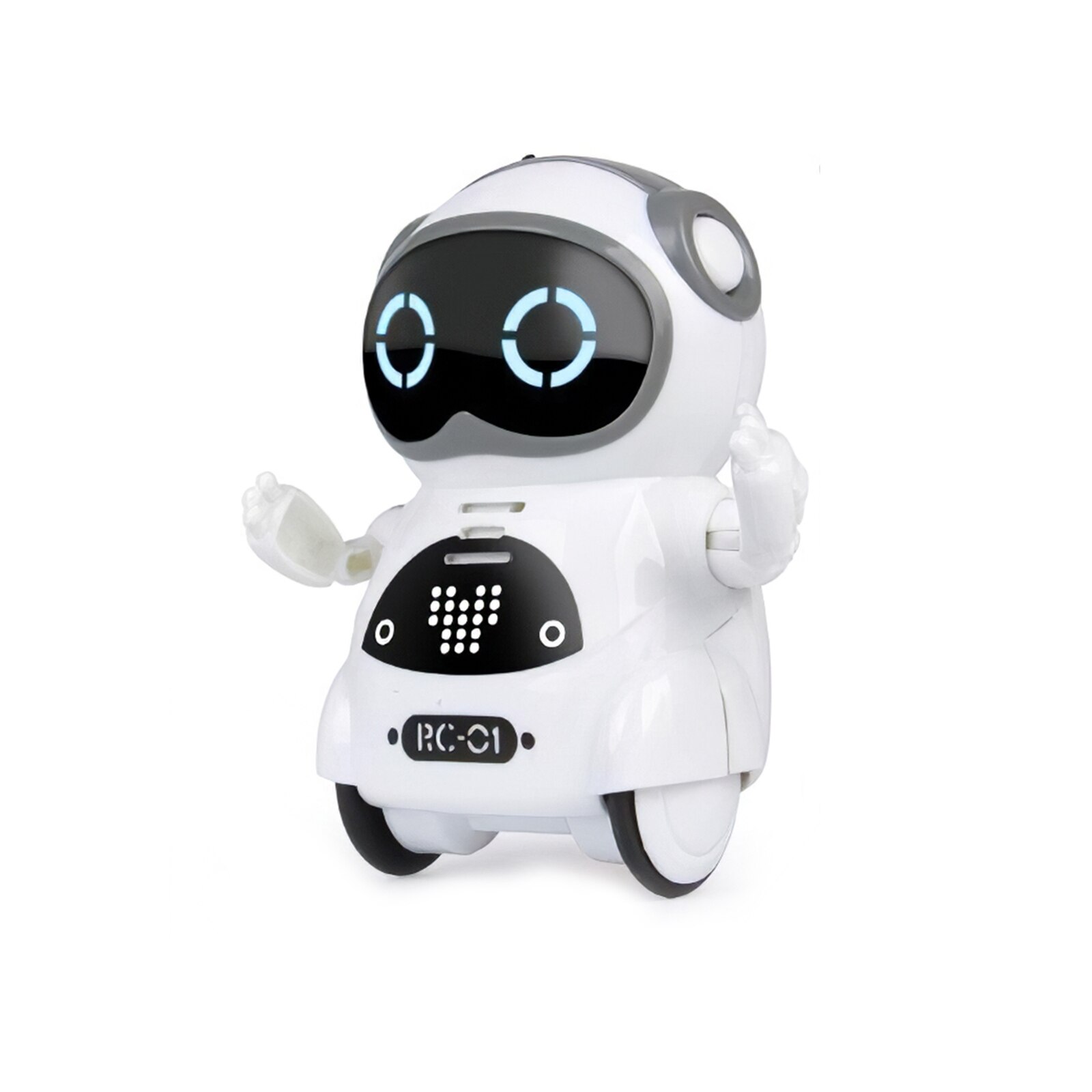 1Pcs Intelligente Mini Pocket Robot Lopen Muziek Dans Licht Spraakherkenning Gesprek Herhalen Smart Kids Speelgoed Interactieve: White