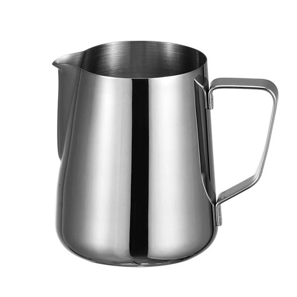 Stainless Steel Coffee Tank Milk Froth Pot Coffee Milk Tank Pointed Mouth Etched Cylinder Scale Measuring Cup