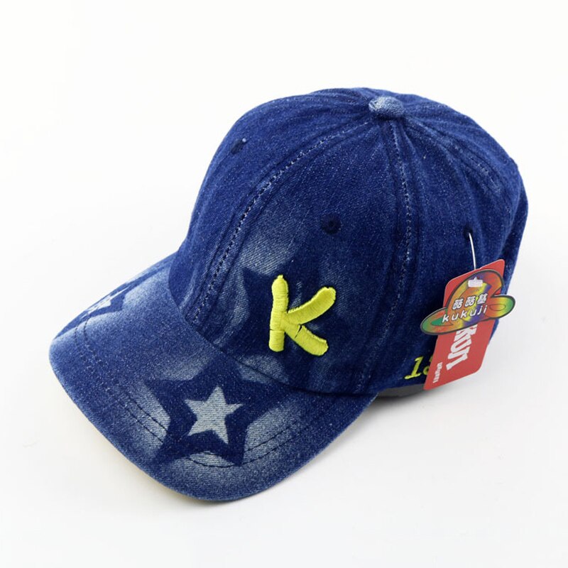 Korean Baby baseball caps boy girl hat Children's hats autumn Embroidery letters K denim Toddler hip hop cap kids snapback
