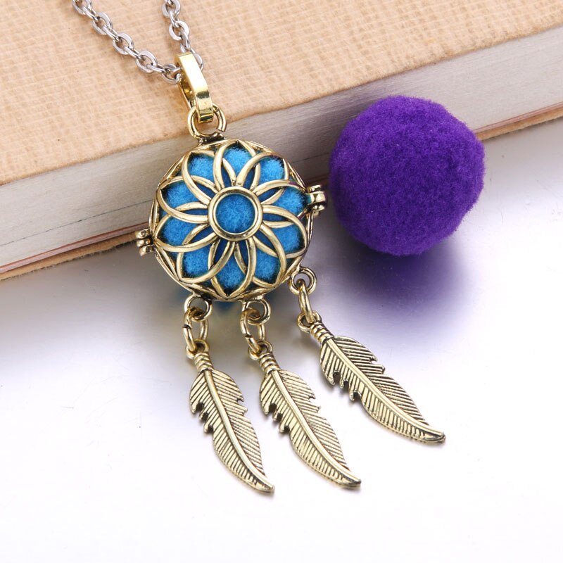 aromat otwarty klasyczny pióro wisiorek medalion perfumy olejek dyfuzor robić aromaterapii naszyjnik medalion naszyjnik z Podkładka 8839: E