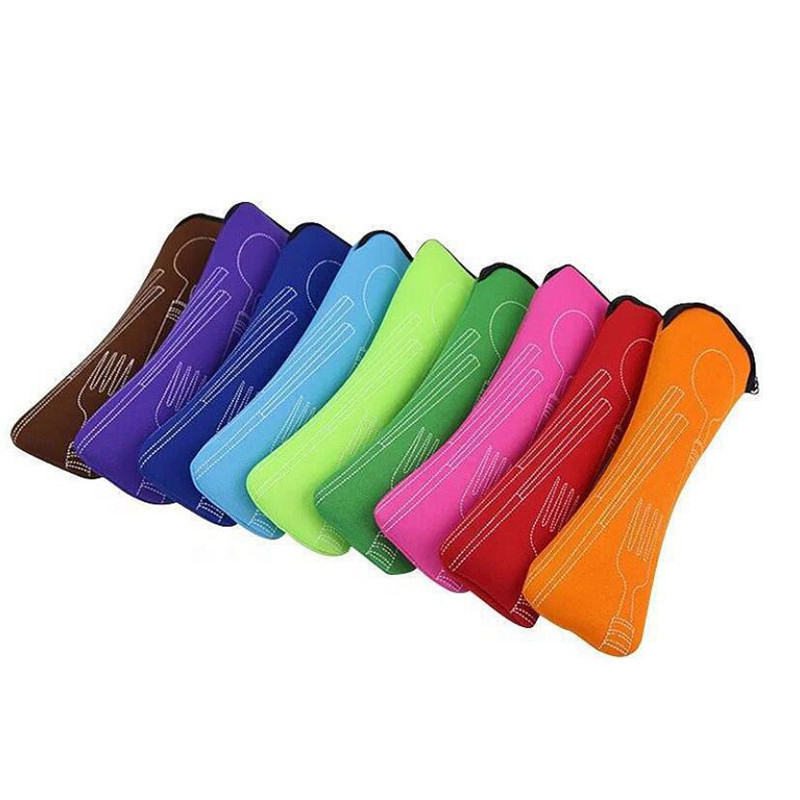 1PC Geschirr Tasche Waschbar mit Reißverschluss Reise Besteck Bausatz fallen Tragbaren Tasche Für Abendessen Haushalt Werkzeug Reisen Zubehör