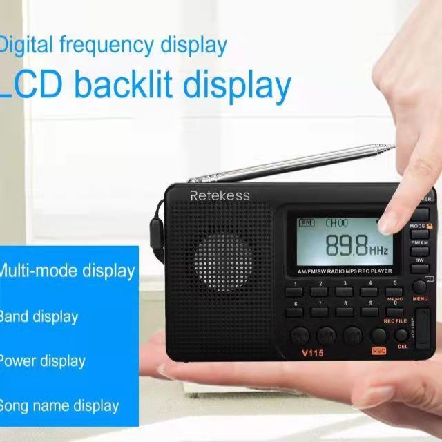 World Band Broadcast Portable Recording Radio FM / AM / SW High Sensitivity Radio Portable Sleep Timer Mini Radio