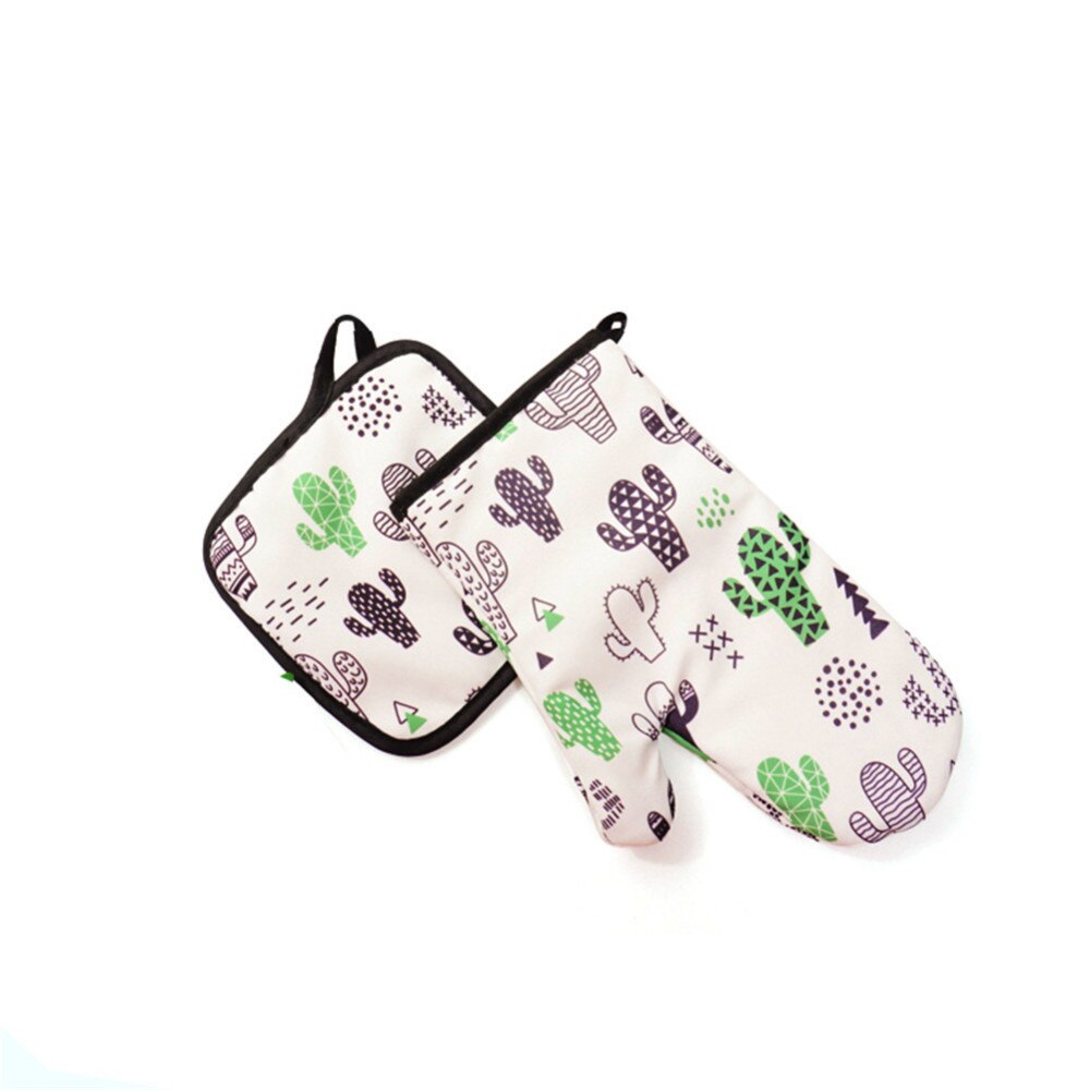 1 par de paños de cocina de Cactus de algodón de para cocinar soporte de olla de microondas para hornear horno de barbacoa manoplas de cocina guantes de cocina: G