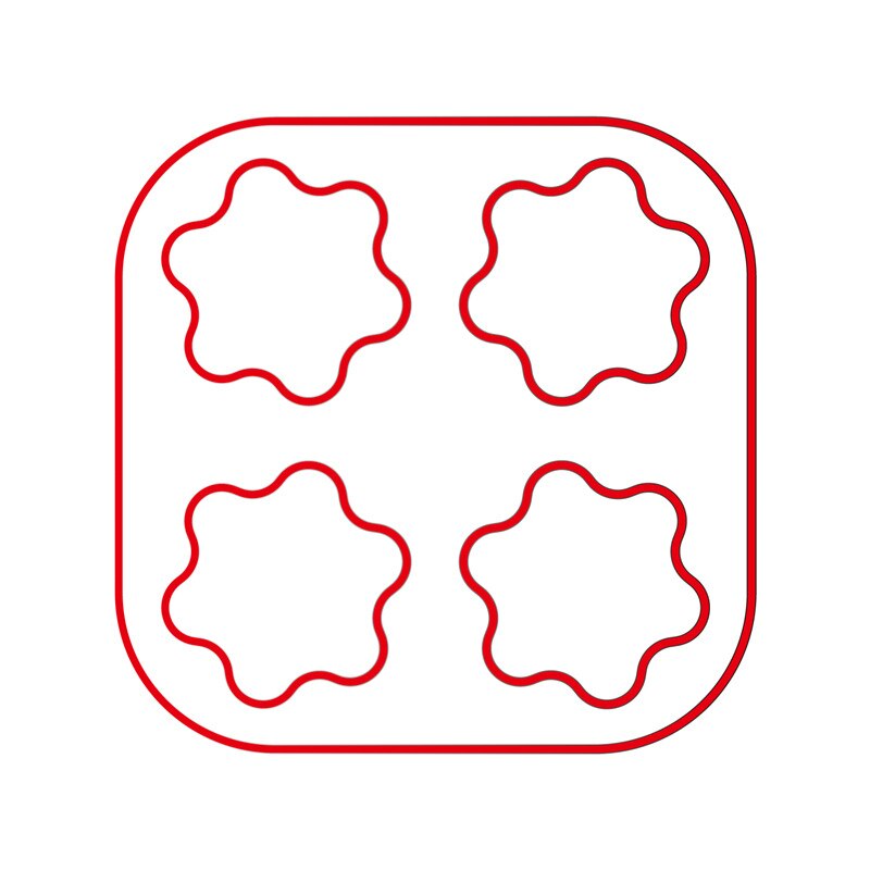 Silicone Egg Pancake Maker Kitchen Baking Mold tools Omelet Moulds Flip Cooker for cake 4 grid: FLOWER