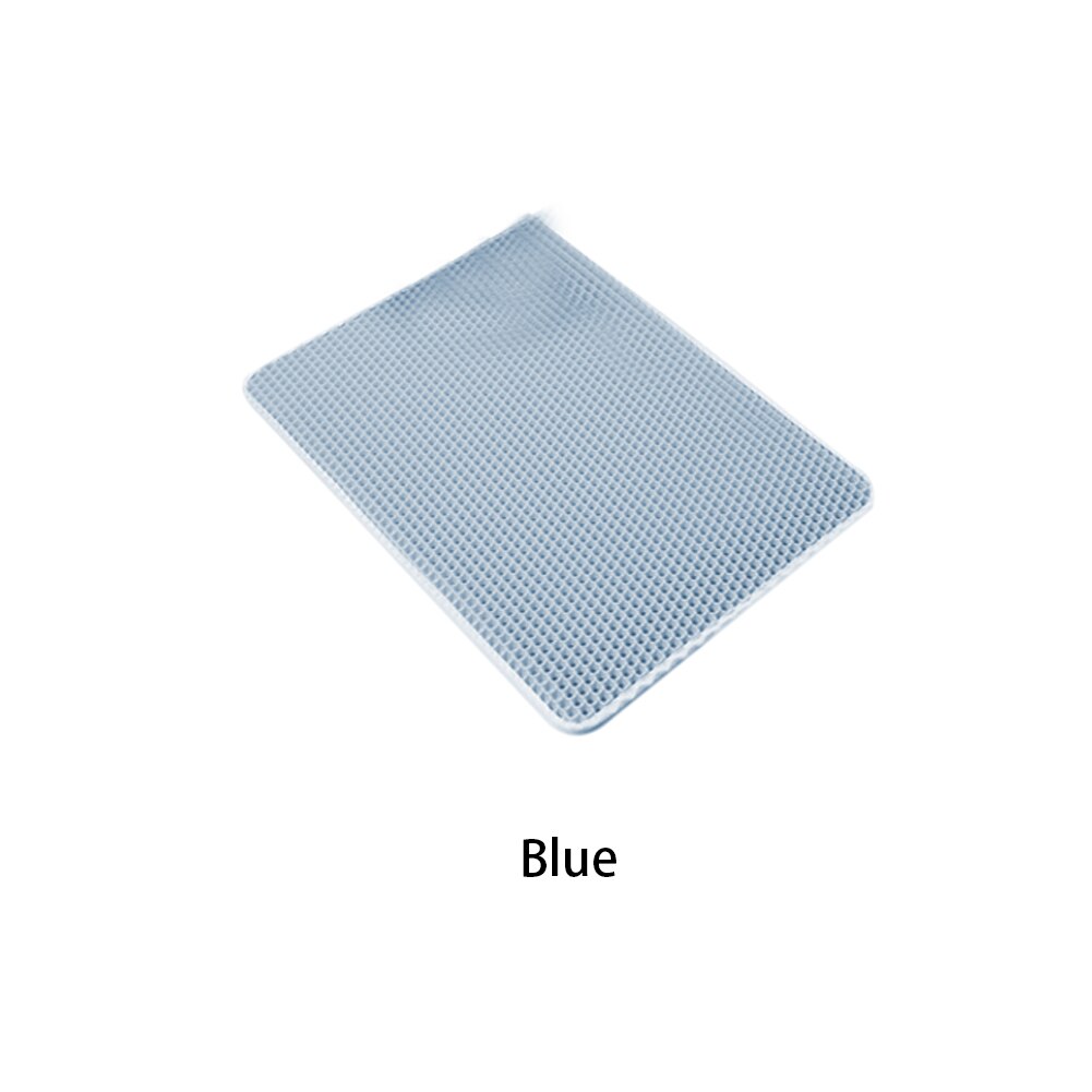 Waterproof Cat Litter Mat Foldable EVA Double Layer Cat Catcher Catch Blanket Trapper Pad Non-Slip Surface Cat Sifting Pad Mats: Blue / 30X30cm