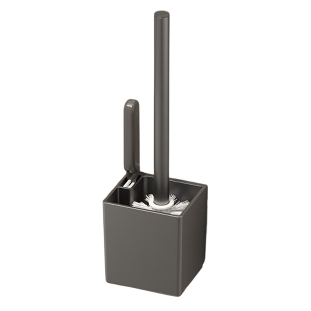 Nail-free Toilet Brush Holder Rack Durable Wall Mounted Toilet Brush Set Easy To Clean Long Handle Floor Toilet Cleaning Tool: Chocolate