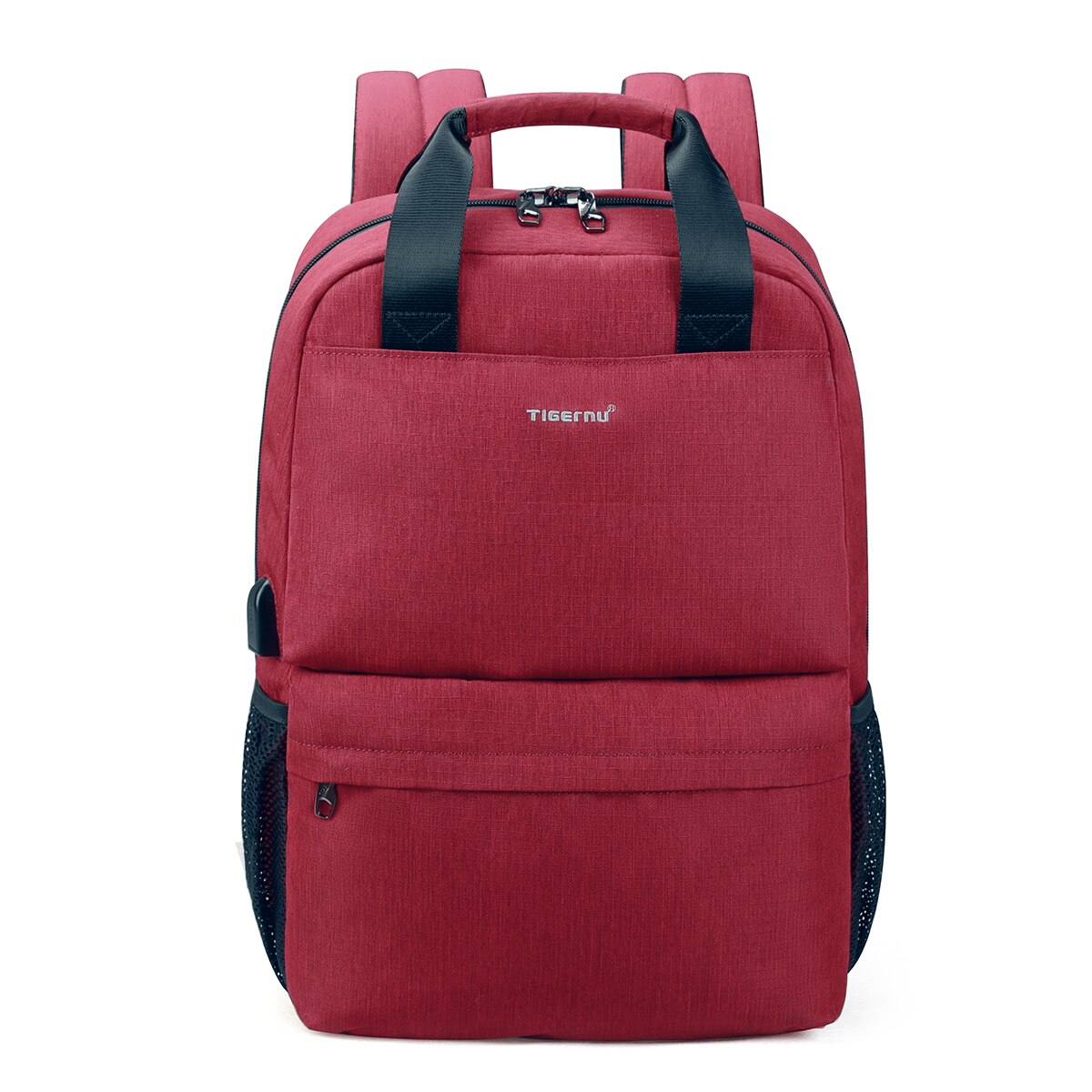 Tigernu-Mochila escolar informal para mujer, femenino con carga USB morral, para ordenador portátil, para adolescentes, 15,6: Red