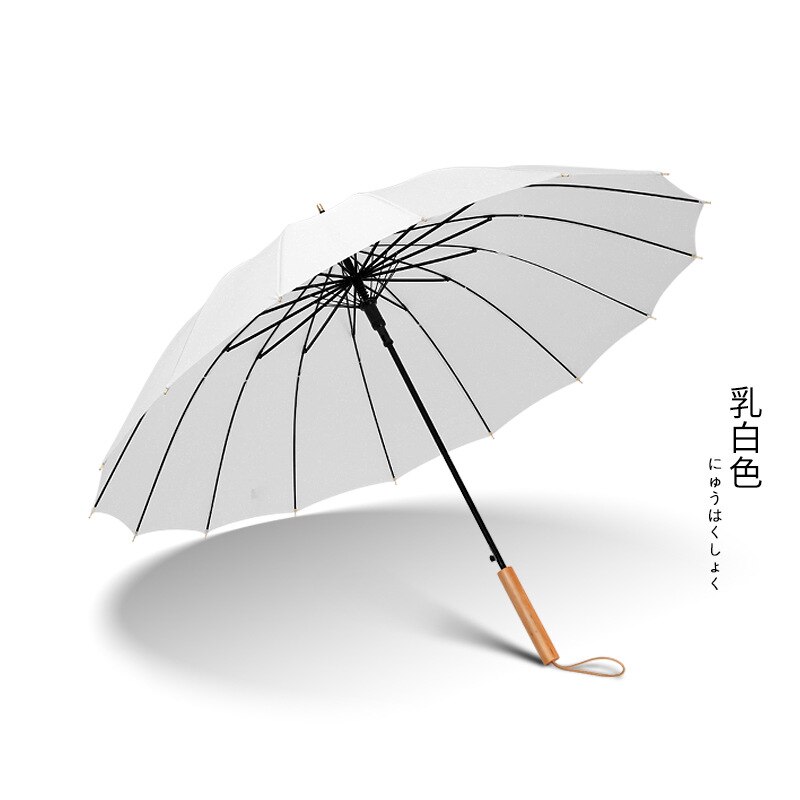 Long Handle Umbrella Parasol Dancing Umbrellas Wooden Handle Craft Women's Umbrella For Wedding Decoration: straight white