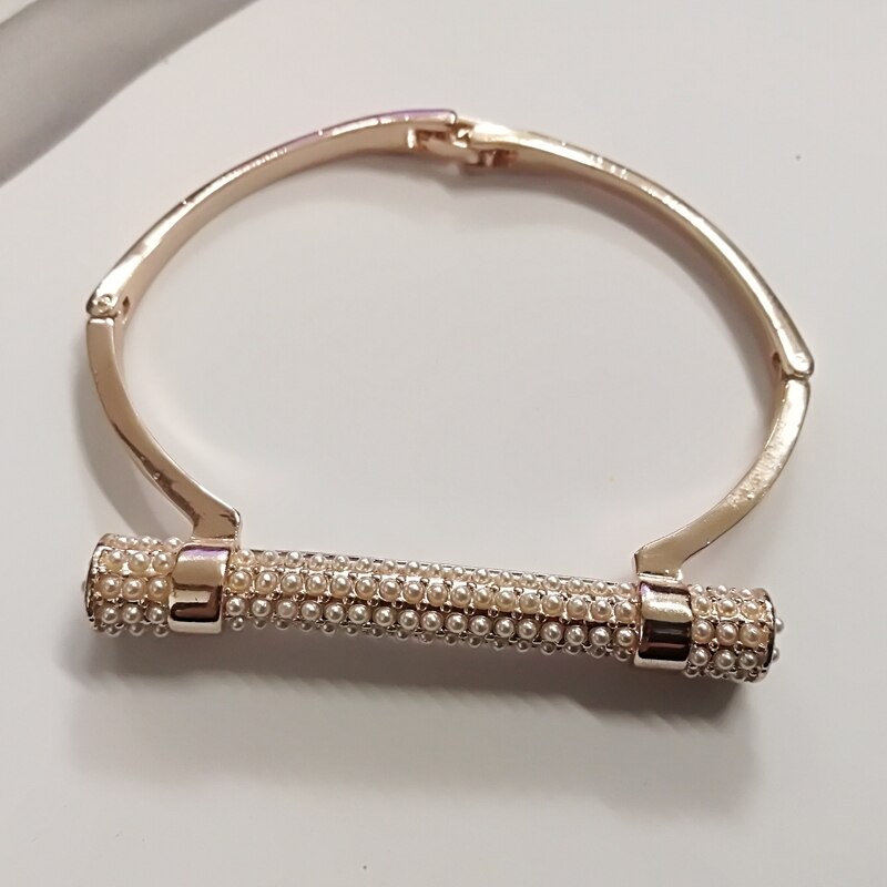 Pulsera de cinco cadenas de cristal de estilo coreano Mimiyagu, pulsera de perlas de flores para mujer: Cobalto violeta