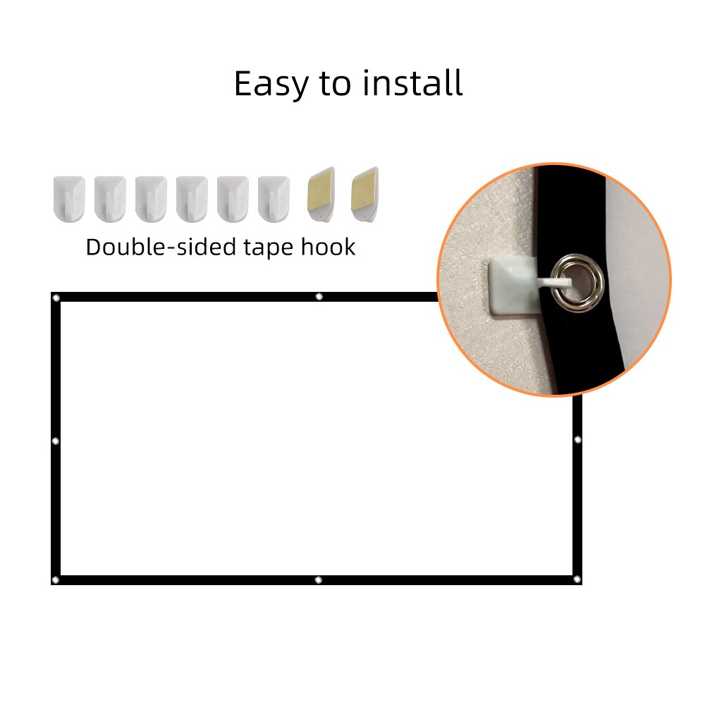 BYINTEK projecteur Projection écran Portable 100 pouces 120 pouces 16:9 pliable avant arrière pour film jeu Home cinéma