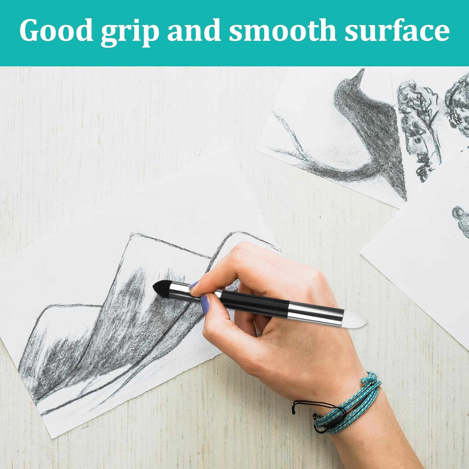 2/4/6/12 Pcs Artist Blending Sponge Pen Double Headed Rubbing Brush Dual Tip Sketching Wipe Pen Drawing Art Blenders Tools