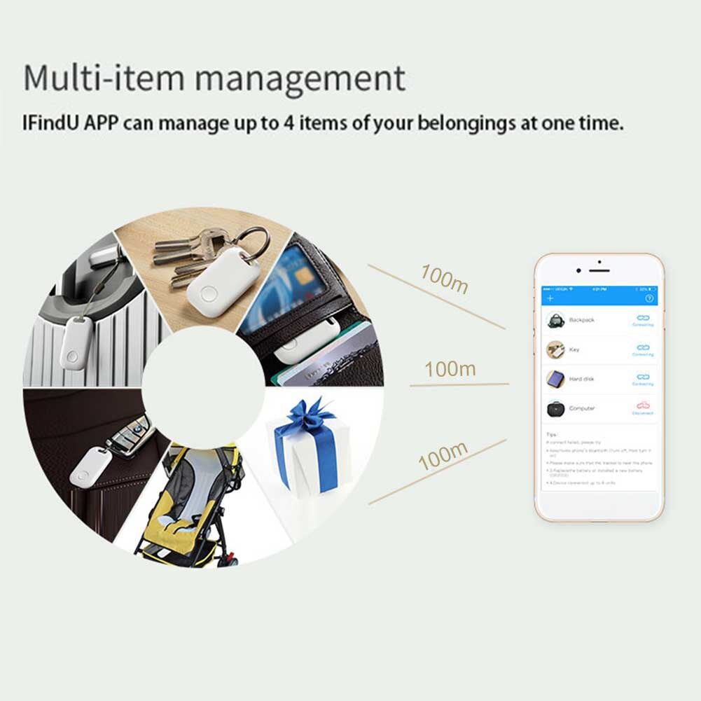 S6 Smart Key Finder Smart Tracker Bluetooth Tracker Draagbare Bagage Portemonnee Sleutel Tracking Apparaat Compatibel Voor IOS9.0/Android9.0