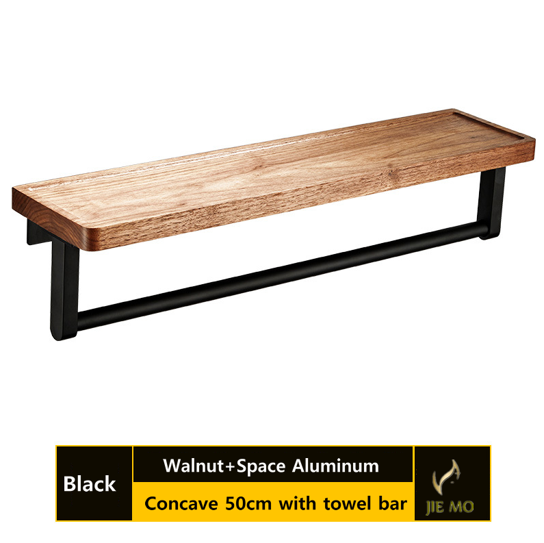 Bathroom Walnut rack the wall hanging storage shelf wood storage shelf: Pink