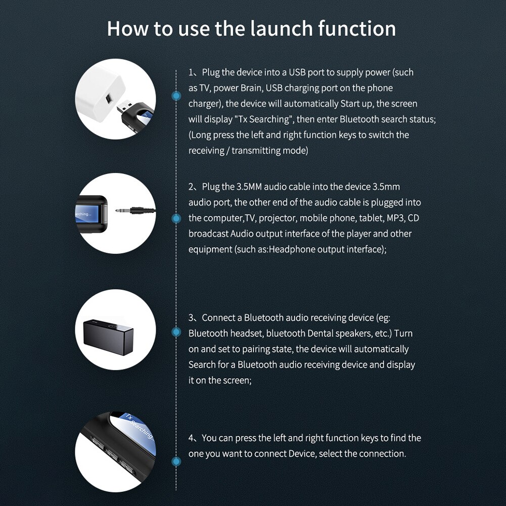T11 USB Bluetooth 5.0 Adapter Audio Wireless Dongle for TV PC Projector Speaker USB Stereo Music Wireless Adapter
