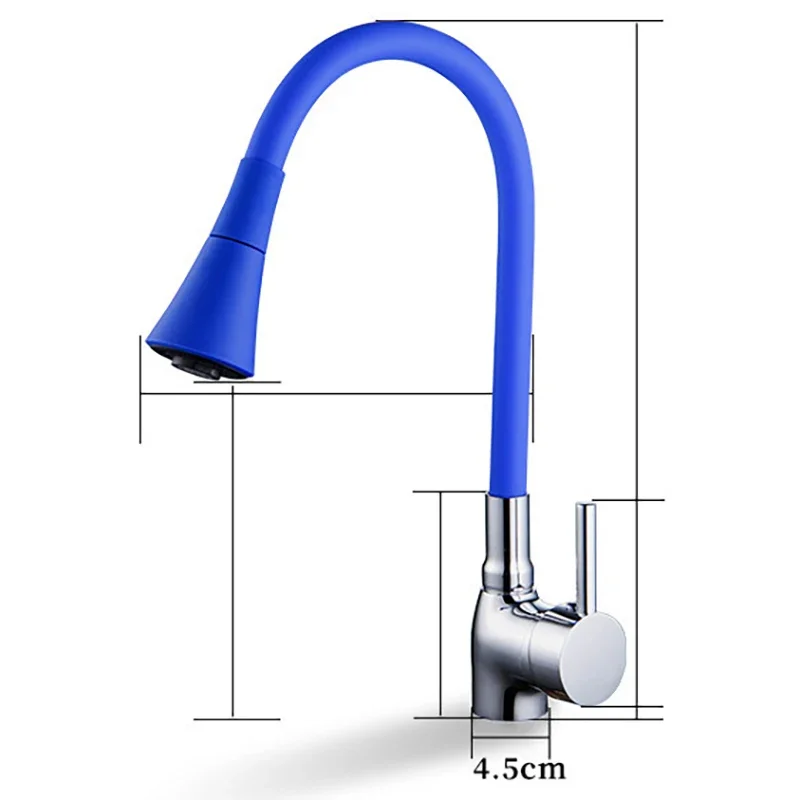 Grifo de cocina giratorio con resorte, grifos de deformación de goma, grifo mezclador, fregadero de agua fría y , accesorios de cocina, rotación de Cardan: Gris claro