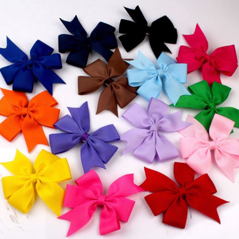 40 piezas encantador niñas cinta de Clip para cabello bebé niños Bowknot pelo Pin lindo colorido