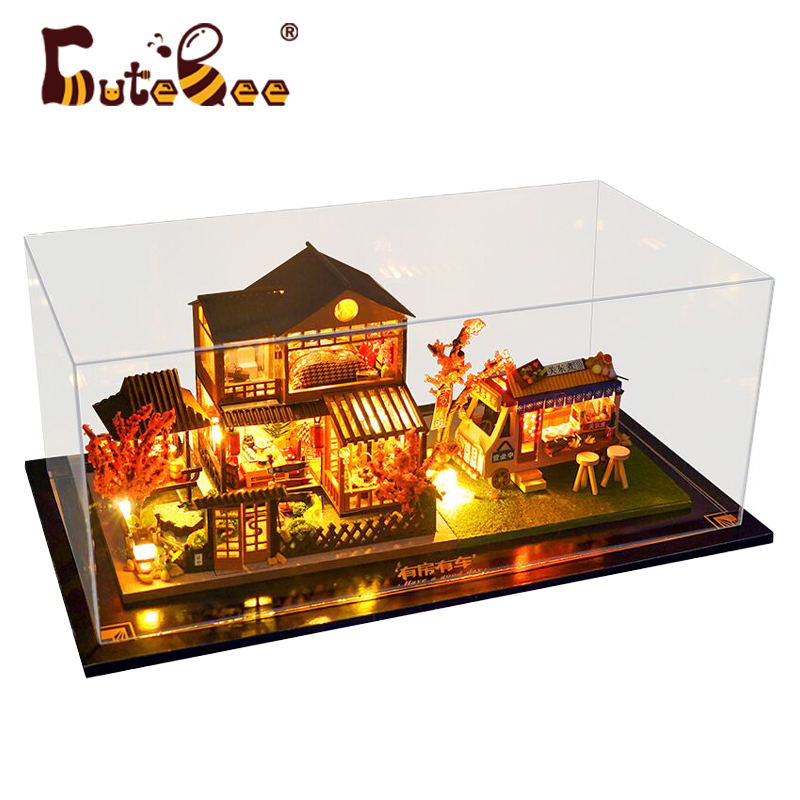 Cutebee DIY Puppenhaus Bausatz Japanischer Garten RV Holz Miniatur Puppenhaus Spielzeug für freundlicher Mädchen Erwachsene Mädchen