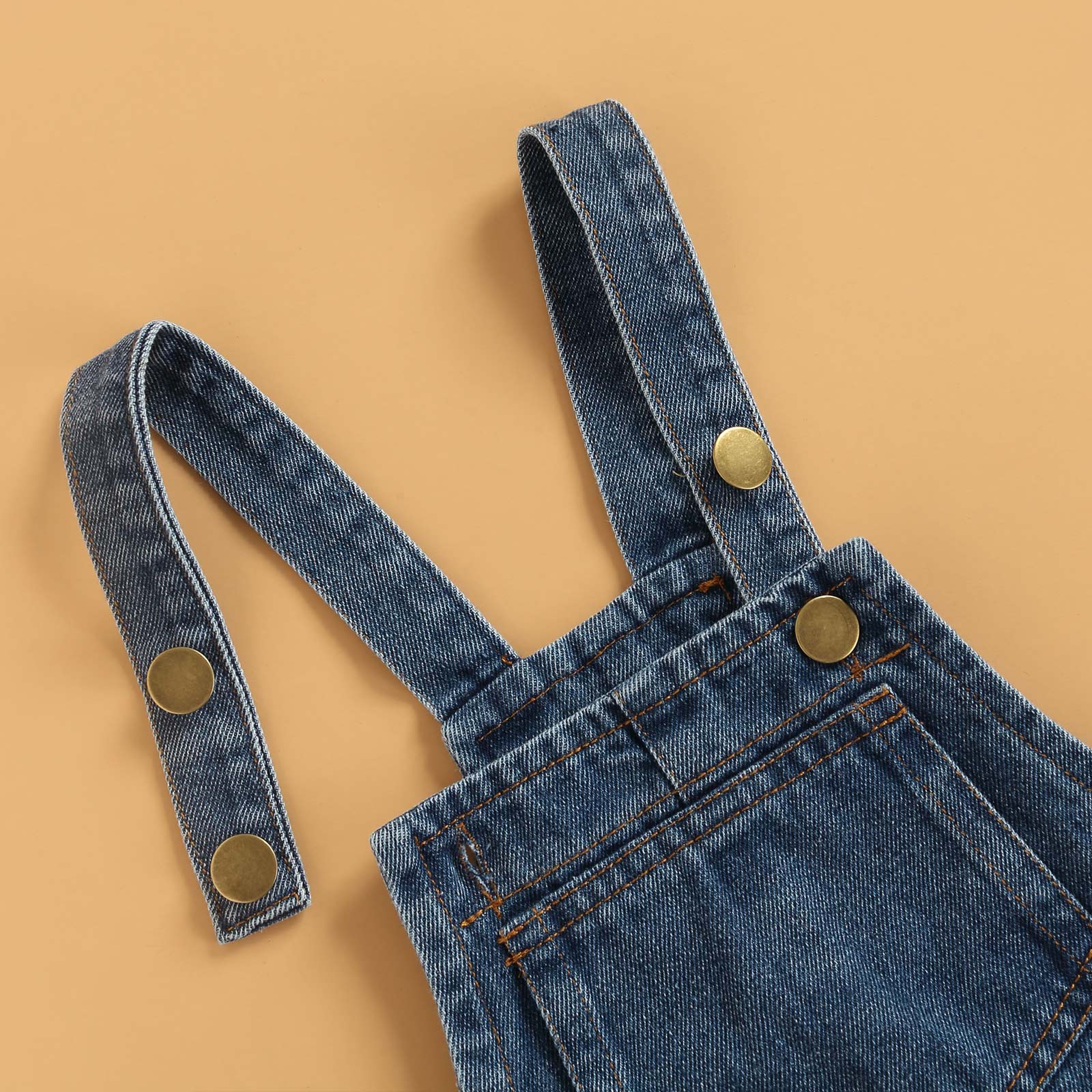 Kids Boys Girls Denim Overalls Toddler Solid Color Straps Bib Jeans Spring Summer Children Stretch Dungaree Clothing