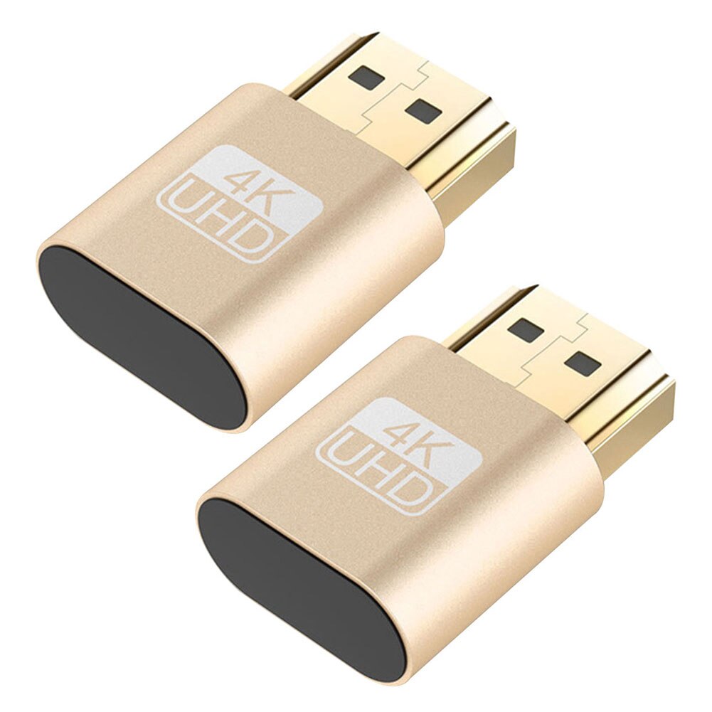 2Pcs 4K HDMI DDC EDID Dummy Plug Mini VGA Virtual Display Adapter HDMI 1.4 DDC EDID Dummy Plug Display Emulator: Golden