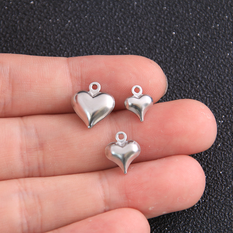 20 stücke Reize Herz 3 Größe 316 edelstahl Silber Farbe Anhänger Antiken Schmuck, sterben DIY Handgemachten Handwerk