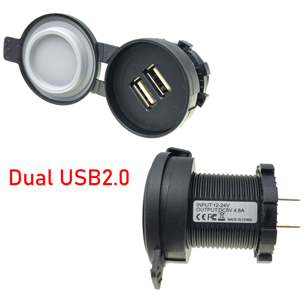 12-24v biluttag med dubbla typ-c-uttag,  pd3.0 qc3.0 usb-snabbladdningskontakt för telefon, vattentät adapter för bilar och båtar