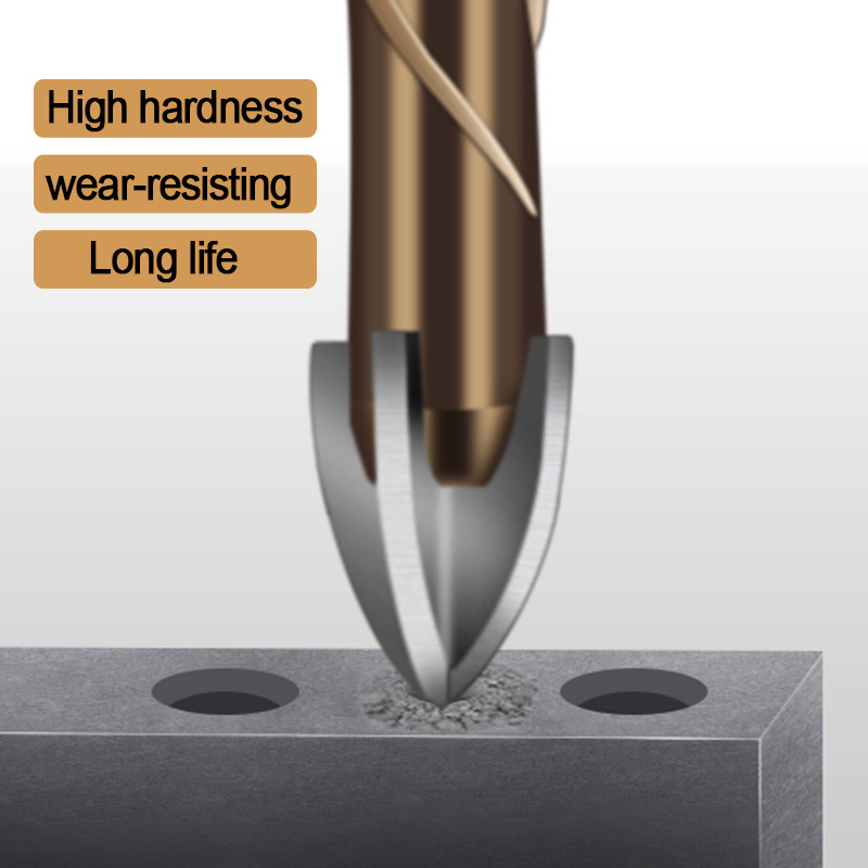 1Pc Hex Shank Spiral Groove Cross Alloy Four-edged Drill Bit Glass Ceramic Concrete Hole Opener 3/4/5/6/8/10/12MM