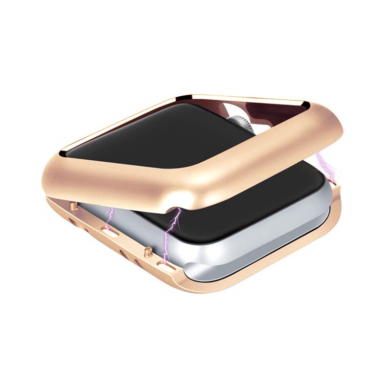 Magnetic cover For Apple Watch case apple watch 5 44mm 40mm iwatch 4 apple watch 3 2 1 42mm 38mm Frame protective case bumper: gold / 42mm