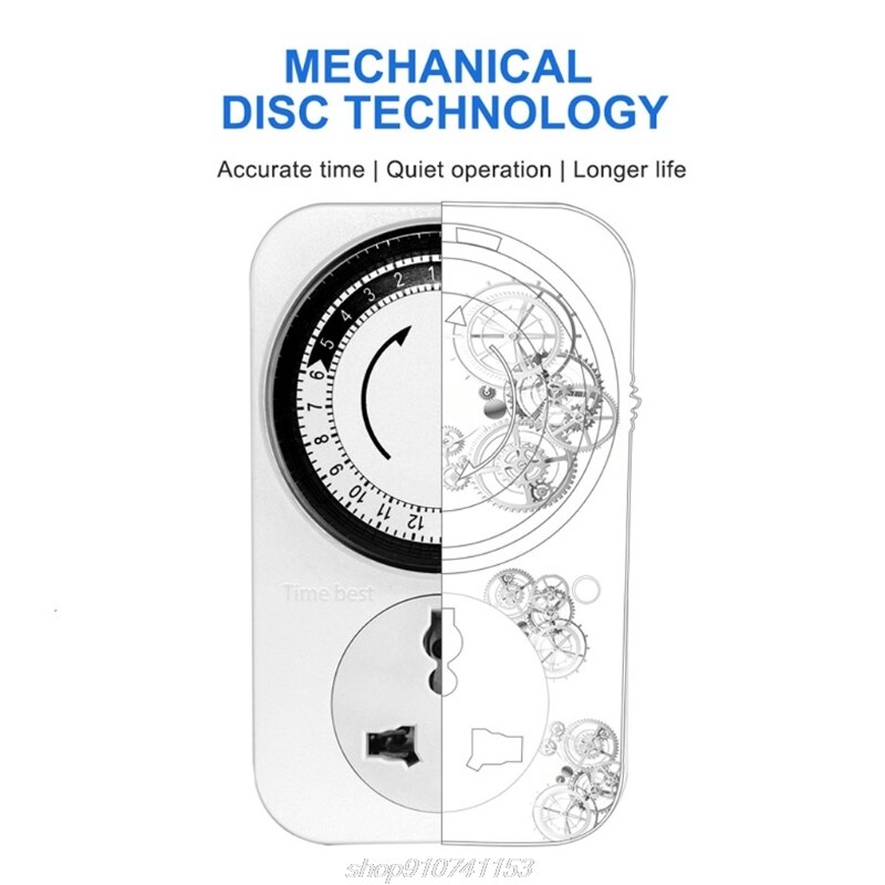 24 Hour Cyclic Timer Switch Kitchen Timer Outlet Loop Universal Timing Socket Mechanical Timer UK EU US Plug N20 20