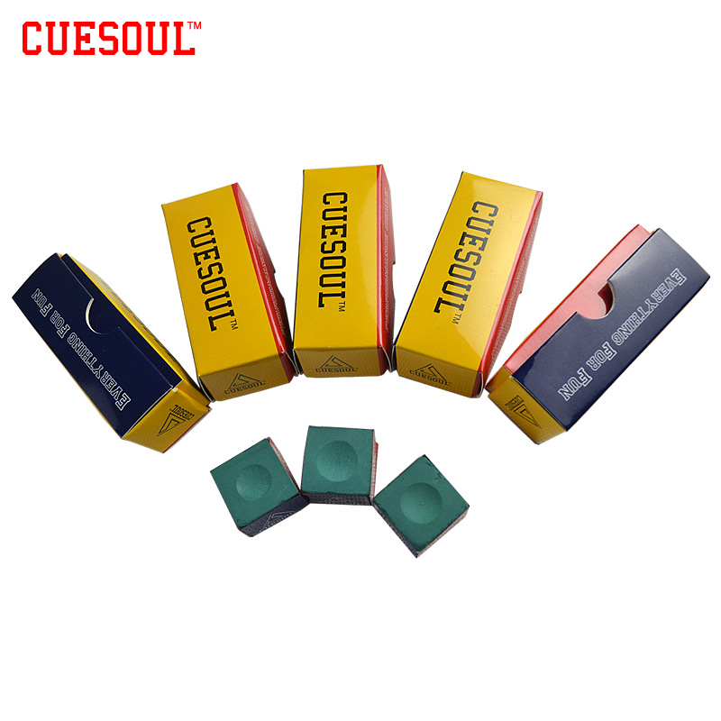 Cuesoul 3pcs/set Snooker Billiard Chalk Pool Cue Chalk Oil Dry Billiard No-slip Chalk Pink Green Blue Yellow