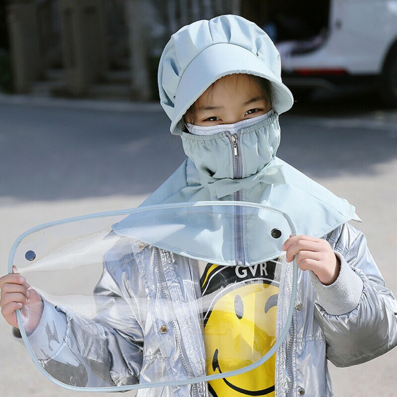 Safety Full Face Protective Cap Anti-Fog Face Shield Hat Outdoor Splash-Proof Face Shield Detachable Hats