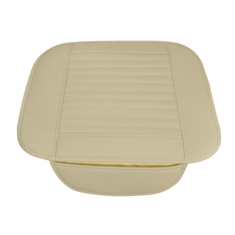 Universal Auto Car Seat Covers Protector Pad Mat Breathable PU Leather Car Front Rear Back Seat Cover Auto Seat Cushion 4 Colors: 1PCS Front Beige