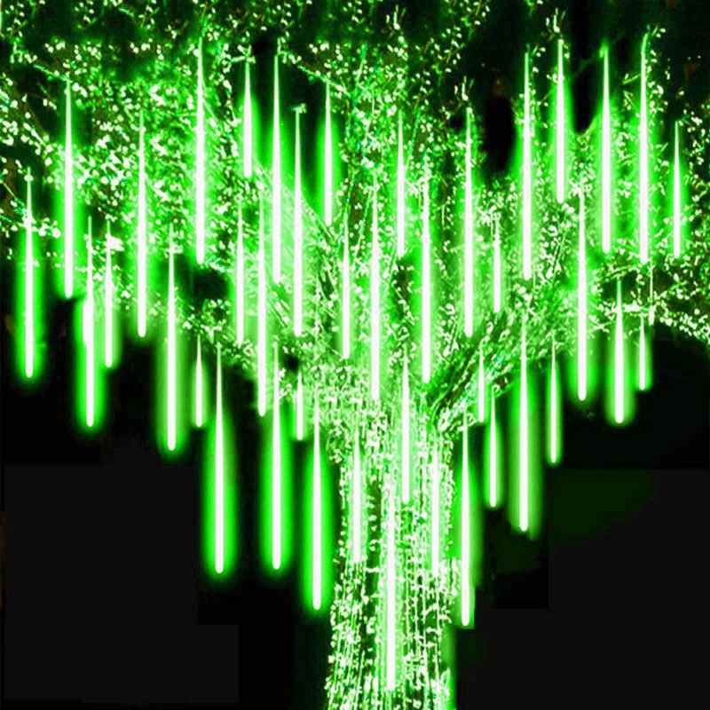 30/50CM LED Meteor Shower Rain Lights Waterproof Falling Raindrop Fairy String Light for Christmas Party Patio Decor: Yellow / 350W / US PLUG