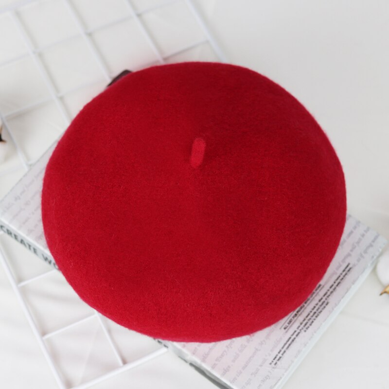 Béret de peintre en laine, chapeau tricoté, rétro, chapeau d'hiver pour femmes, chapeau Sherlock Holmes, décontracté: Scarlet