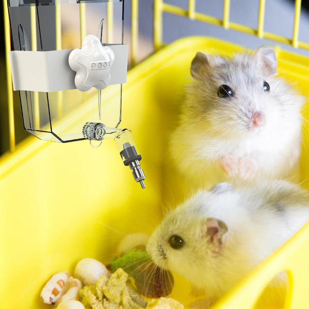 Loro hámster de plástico, fuente de agua, perilla de tornillo, boquilla inteligente, alimentador de agua, dispensador automático de agua, suministros para mascotas