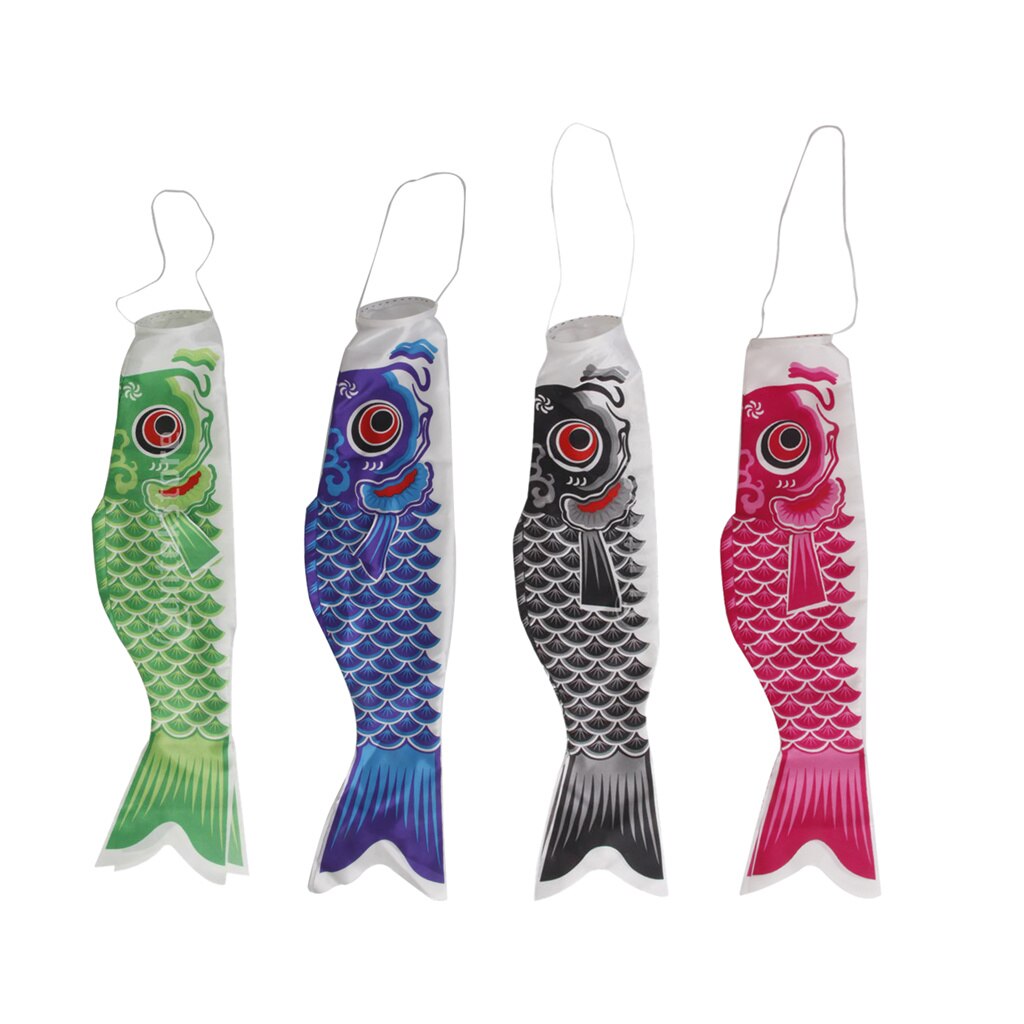 4 stk 40cm koi nobori vandtæt karpe vindsok streamer hængende fisk flag dekor kite koinobori til barn legetøj fisk drage flagstang