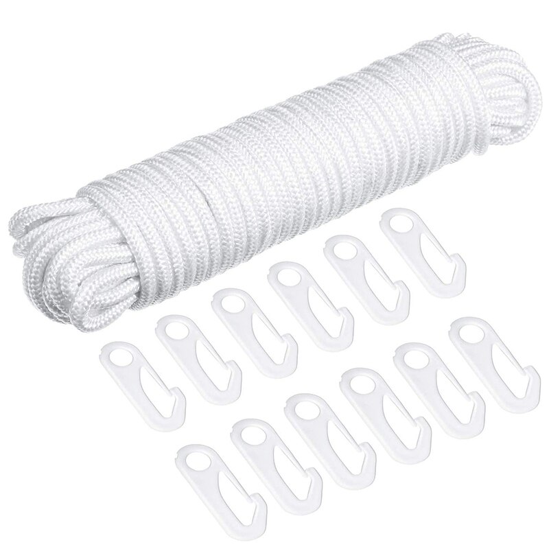 Fahnenmast Seil Clips Schnur Flagge Pole Haken Bausatz 1/4 Zoll 50 Ft Nylon Ersatz Dicken Draht Hängen Flagge Fahnenmasten Linie: Ursprünglich Titel